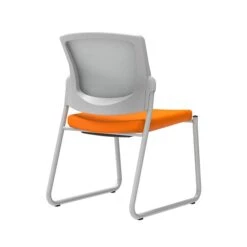 Union & Scale Workplace2.0™ Fabric Guest Chair, Apricot, Integrated Lumbar, Armless, Stationary Seat Control (53754)
