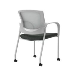 Union & Scale Workplace2.0™ Fabric Guest Chair, Iron Ore, Integrated Lumbar, Fixed Arms, Stationary, Fully Assembled