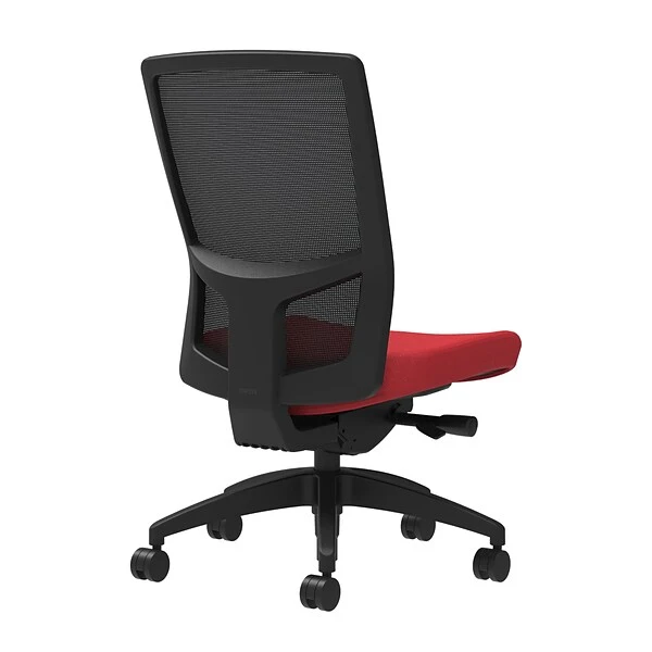 Union & Scale Workplace2.0™ Fabric Task Chair, Cherry, Integrated Lumbar, Armless, Advanced Synchro-Tilt Seat Control (53652) 1 Union & Scale Workplace2.0™ Fabric Task Chair, Cherry, Integrated Lumbar, Armless, Advanced Synchro-Tilt Seat Control (53652)