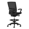 Union & Scale Workplace2.0™ Vinyl Stool, Black Vinyl, Adjustable Lumbar, Fixed Arms, Synchro-Tilt, Partial Assembly Required