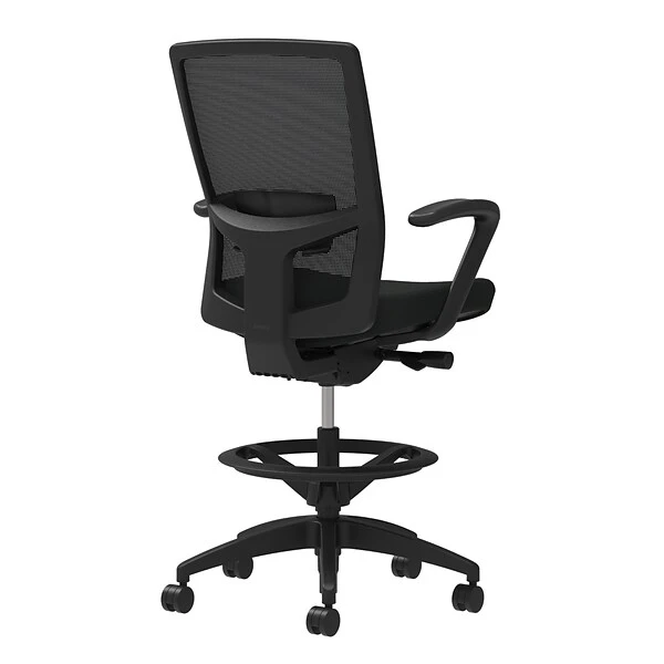 Union & Scale Workplace2.0™ Vinyl Stool, Black Vinyl, Adjustable Lumbar, Fixed Arms, Synchro-Tilt, Partial Assembly Required 1 Union & Scale Workplace2.0™ Vinyl Stool, Black Vinyl, Adjustable Lumbar, Fixed Arms, Synchro-Tilt, Partial Assembly Required