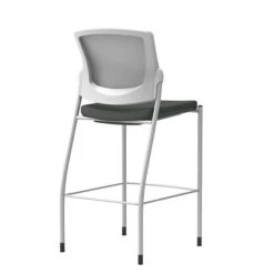 Union & Scale™ Workplace2.0™ Bistro Height Stool Fog Mesh, Armless, Iron Ore Fabric (54262)