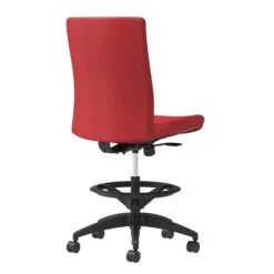 Union & Scale Workplace2.0™ Stool Upholstered, Armless, Cherry Fabric, Limited Synchro Tilt (54227)