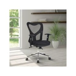 Techni Mobili Mesh Back Fabric Task Chair, Black (RTA-0098M-BK) -Popular Furniture sp40797665 s7