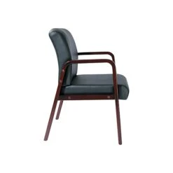 Alera Reception Lounge Leather Guest Chair, Black/Mahogany (ALERL4319M) -Popular Furniture sp42716909 s7