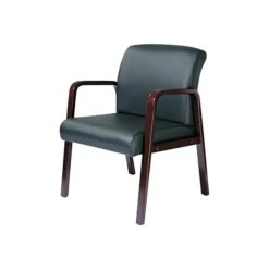 Alera Reception Lounge Leather Guest Chair, Black/Mahogany (ALERL4319M) -Popular Furniture sp42716910 s7