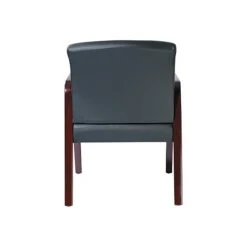 Alera Reception Lounge Leather Guest Chair, Black/Mahogany (ALERL4319M) -Popular Furniture sp42716911 s7