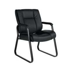 Global Offices To Go Luxhide Guest Chair, Black (OTG2782)