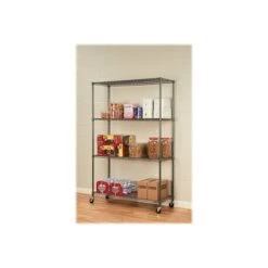 Alera Complete 4-Shelf Metal Unit, 48"W, Anthracite Black (ALESW604818BA) -Popular Furniture sp43802961 s7