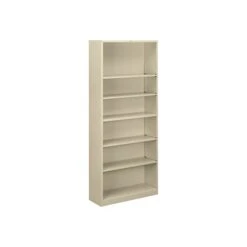 HON Brigade HS82ABC 6-Shelf 81"H Bookcase, Putty/Beige Steel(HONS82ABCL)
