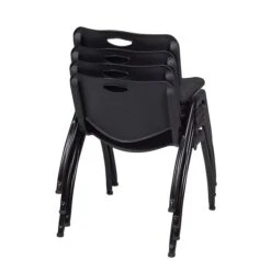 Regency 'M' Plastic Stack Chair, Black, 4/Pack (4700BK4PK)