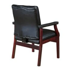 Popular Furniture 7 Regency Ivy Wood Accent Chair, Black (9075BK)