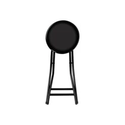Trademark Global Home 24"H PVC Folding Stool, Black (82-0827)