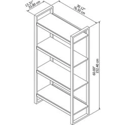 Bush Furniture Latitude 4 Shelf Etagere Bookcase, Rustic Brown Embossed (LAB130RB-03) 10 Bush Furniture Latitude 4 Shelf Etagere Bookcase, Rustic Brown Embossed (LAB130RB-03) -Popular Furniture sp47156805 s7