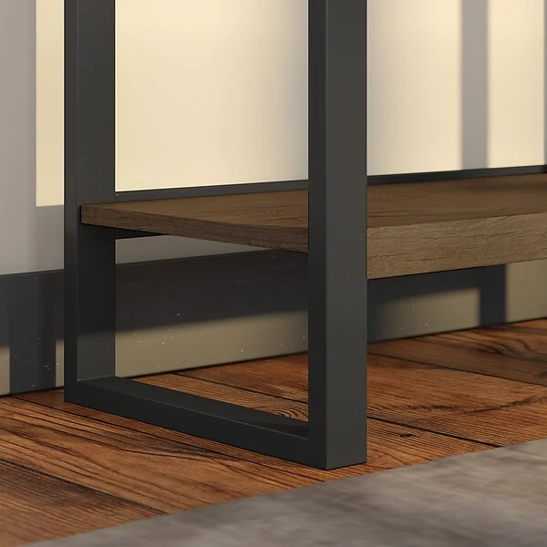 Bush Furniture Latitude 4 Shelf Etagere Bookcase, Rustic Brown Embossed (LAB130RB-03) 6 Bush Furniture Latitude 4 Shelf Etagere Bookcase, Rustic Brown Embossed (LAB130RB-03) - Image 6