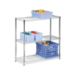 Honey-Can-Do 3-Shelf Metal Unit, 24"W, Chrome (SHF-01903)