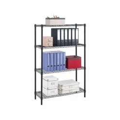 Whalen 4-Shelf Wire Unit, 36"W, Black (WS143654-4B) 5 Whalen 4-Shelf Wire Unit, 36"W, Black (WS143654-4B) -Popular Furniture sp49508265 s7