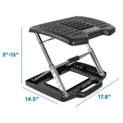 Mount-It! Adjustable Footrest With Massaging Rollers, Black (MI-7808) -Popular Furniture sp49721673 s7