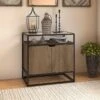 Bush Furniture Anthropology 30"H Small Storage Cabinet With Doors, Rustic Brown Embossed (ATS130RB-03)