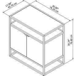 Bush Furniture Anthropology 30"H Small Storage Cabinet With Doors, Rustic Brown Embossed (ATS130RB-03) -Popular Furniture sp51221822 s7