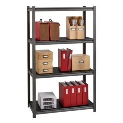 Iron Horse 3200 Concealed Rivet 4-Shelf Metal Stand Alone Shelving Unit, 36" W, Gray (20995) -Popular Furniture sp54766931 s7