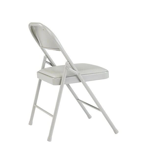 NPS Commercialine 950 Series Vinyl Upholstered Commercialine Folding Chairs, Gray/Gray, 4 Pack (952/4) 2 NPS Commercialine 950 Series Vinyl Upholstered Commercialine Folding Chairs, Gray/Gray, 4 Pack (952/4) - Image 2