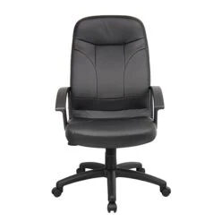 Boss High Back LeatherPlus Chair, Black (B8401)