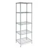 Honey-Can-Do 5-Tier Shelving Unit, 24"W, Chrome (SHF-01054)