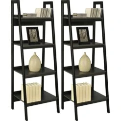DHP Ameriwood Home Lawrence 4 Shelf Ladder Bookcase Bundle, Black 10 DHP Ameriwood Home Lawrence 4 Shelf Ladder Bookcase Bundle, Black -Popular Furniture sp60784369 s7