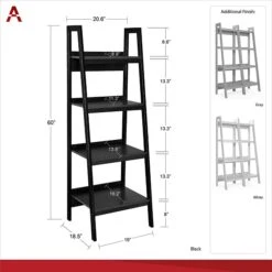 DHP Ameriwood Home Lawrence 4 Shelf Ladder Bookcase Bundle, Black 14 DHP Ameriwood Home Lawrence 4 Shelf Ladder Bookcase Bundle, Black -Popular Furniture sp60784372 s7