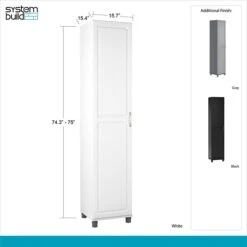 SystemBuild Kendall 16" Utility Storage Cabinet, White (7360401PCOM) 12 SystemBuild Kendall 16" Utility Storage Cabinet, White (7360401PCOM) -Popular Furniture sp60784601 s7
