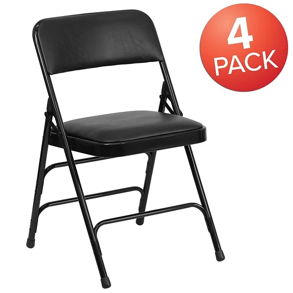 Flash Furniture HERCULES Vinyl Upholstered Reception Chair, Black, 4/Pack (HA-MC309AV-BK-GG) 2 Flash Furniture HERCULES Vinyl Upholstered Reception Chair, Black, 4/Pack (HA-MC309AV-BK-GG) - Image 2