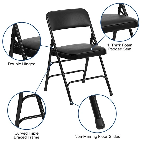 Flash Furniture HERCULES Vinyl Upholstered Reception Chair, Black, 4/Pack (HA-MC309AV-BK-GG) 5 Flash Furniture HERCULES Vinyl Upholstered Reception Chair, Black, 4/Pack (HA-MC309AV-BK-GG) - Image 5