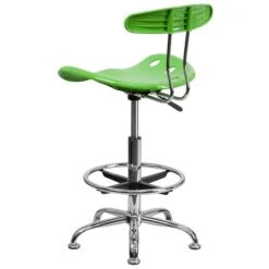 Flash Furniture Chrome Low Back Drafting Stool With Tractor Seat, Vibrant Apple Green -Popular Furniture sp80657960 s7