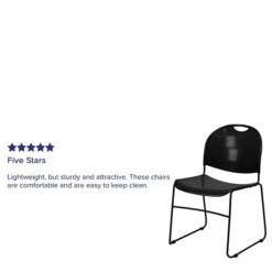 Flash Furniture HERCULES™ Plastic Ultra Compact Stack Chair, Black [RUT188BKCHR] -Popular Furniture sp80658106 s7