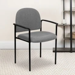 Flash Furniture Fabric Stackable Steel Side Chairs W/Arms (BT5161GY)