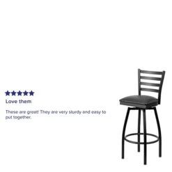 Flash Furniture Traditional Vinyl Restaurant Swivel Barstool With Back, Black (XU6F8BLDSWVBKV) -Popular Furniture sp81131003 s7