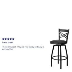 Flash Furniture Traditional Vinyl Restaurant Swivel Barstool With Back, Black (XU6F8BXSWVBKV) 10 Flash Furniture Traditional Vinyl Restaurant Swivel Barstool With Back, Black (XU6F8BXSWVBKV) -Popular Furniture sp81131041 s7