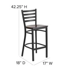 Flash Furniture Traditional Wood Restaurant Barstool With Back, Walnut (XUDG697BBARWAW) -Popular Furniture sp81615470 s7