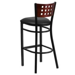 Flash Furniture Traditional Vinyl Restaurant Barstool With Back, Black (XUDG118MAHBBKV) -Popular Furniture sp81615732 s7