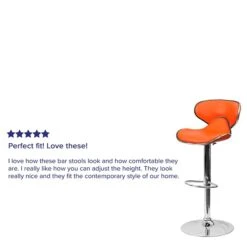 Flash Furniture Contemporary Vinyl Adjustable Height Barstool With Back, Orange (DS815ORG) -Popular Furniture sp82710839 s7