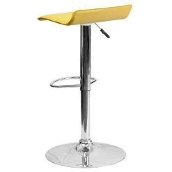 Flash Furniture Contemporary Vinyl Adjustable Height Barstool With Back, Yellow (DS801CONTYEL) -Popular Furniture sp82711414 s7