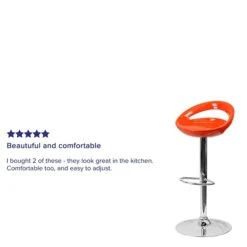 Flash Furniture Contemporary Plastic Adjustable Height Barstool With Back, Orange (CHTC31062ORG) 10 Flash Furniture Contemporary Plastic Adjustable Height Barstool With Back, Orange (CHTC31062ORG) -Popular Furniture sp82711540 s7