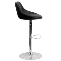 Flash Furniture Contemporary Vinyl Adjustable Height Barstool With Back, Black (CH82028MODBK) -Popular Furniture sp82711794 s7