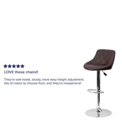 Flash Furniture Contemporary Vinyl Adjustable Height Barstool With Back, Brown (CH82028ABRN) 10 Flash Furniture Contemporary Vinyl Adjustable Height Barstool With Back, Brown (CH82028ABRN) -Popular Furniture sp82711898 s7