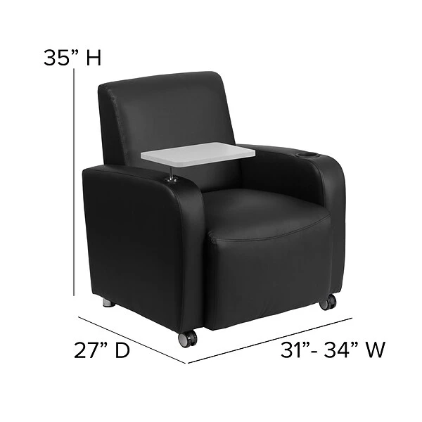 Flash Furniture Leather Guest Chair, Black (BT8217BKCS) 3 Flash Furniture Leather Guest Chair, Black (BT8217BKCS) - Image 3