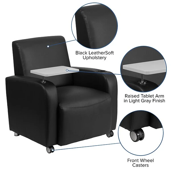 Flash Furniture Leather Guest Chair, Black (BT8217BKCS) 5 Flash Furniture Leather Guest Chair, Black (BT8217BKCS) - Image 5