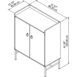 Kathy Ireland® Home By Bush Furniture Ironworks 42"H Storage Cabinet With Doors, Vintage Golden Pine (KI50109-03) -Popular Furniture sp87347556 s7