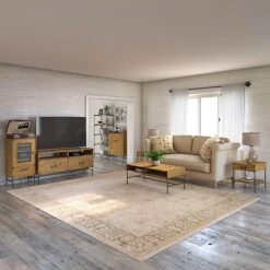 Kathy Ireland® Home By Bush Furniture Ironworks 42"H Storage Cabinet With Doors, Vintage Golden Pine (KI50109-03) -Popular Furniture sp87347557 s7