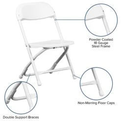 Flash Furniture Kids Plastic Armless Folding Chair, White, 10/Pack (10YKIDWH) -Popular Furniture sp88869732 s7